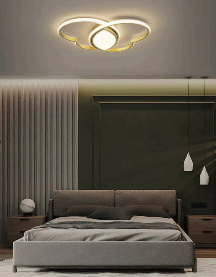 Simple Modern Bedroom Room Butterfly Copper Ceiling Lamp