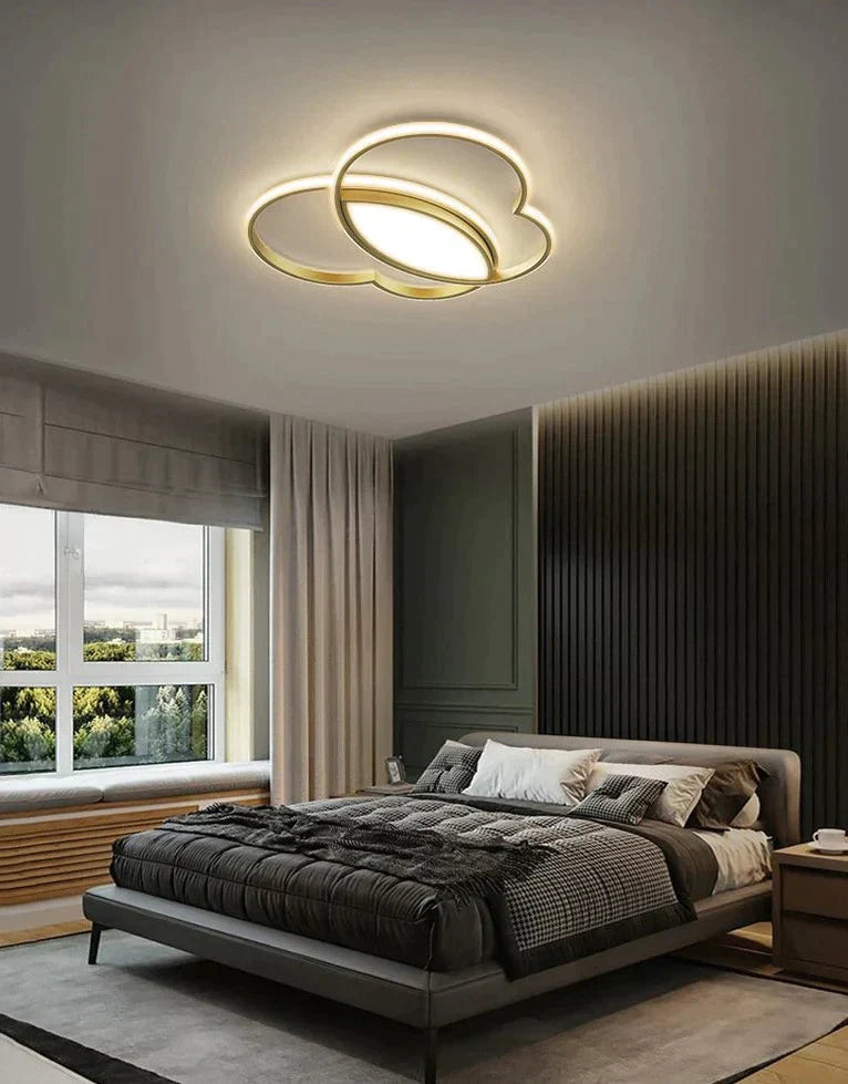 Simple Modern Bedroom Room Butterfly Copper Ceiling Lamp