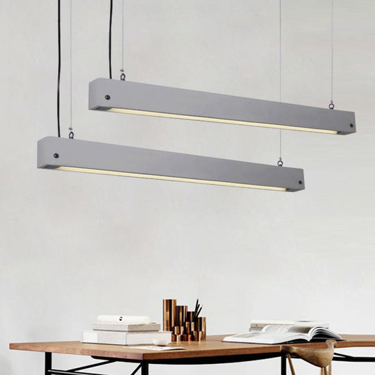 Cement Ceiling Pendant Light Fixture In Grey - Nordic Office Lighting