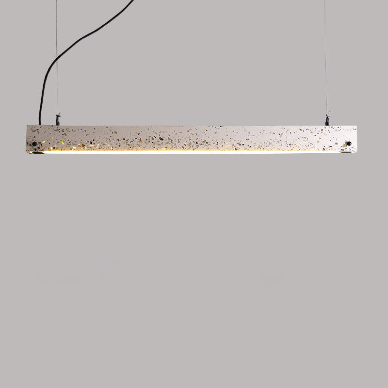 Minimalist Grey Terrazzo Bar Pendant Light: Chic Dining Room Ceiling Lamp