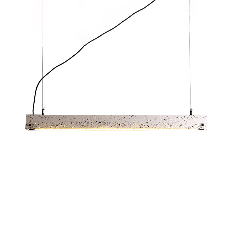 Minimalist Grey Terrazzo Bar Pendant Light: Chic Dining Room Ceiling Lamp