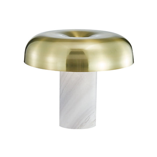 Olive - Minimalist Mushroom Table Stand Light Minimalist Marble 1-Light White and Bronze Finish Night Lamp