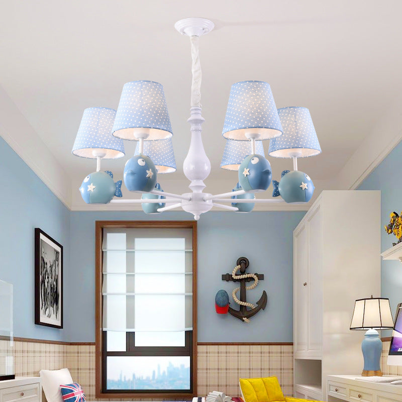 Modern Blue Bird Hanging Lamp - Resin Metal Pendant Light For Kids Bedroom