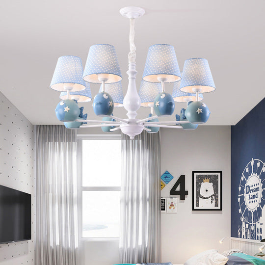 Modern Blue Bird Hanging Lamp - Resin Metal Pendant Light For Kids Bedroom