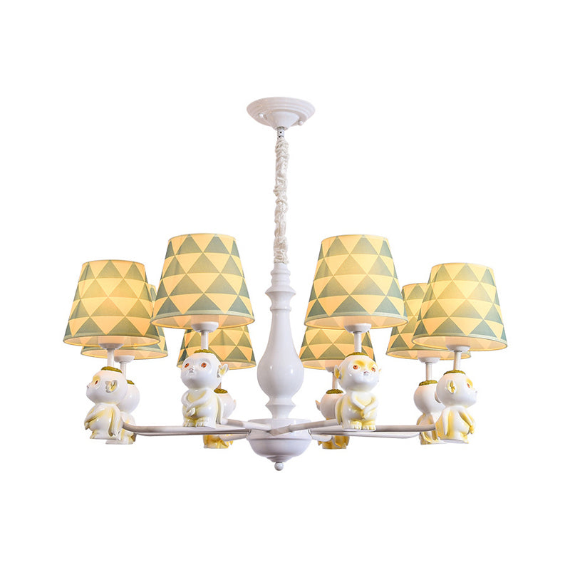 Yellow Nordic Pendant Lights - Fabric Tapered Shade Hanging For Living Room