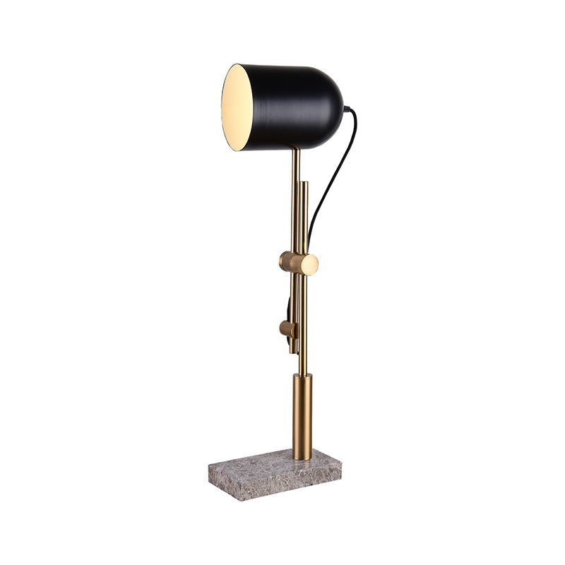 Modern Adjustable Arm Desk Light With Metal Base: Brass And Black Designer Task Lamp