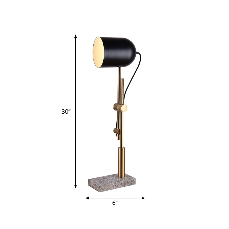 Modern Adjustable Arm Desk Light With Metal Base: Brass And Black Designer Task Lamp