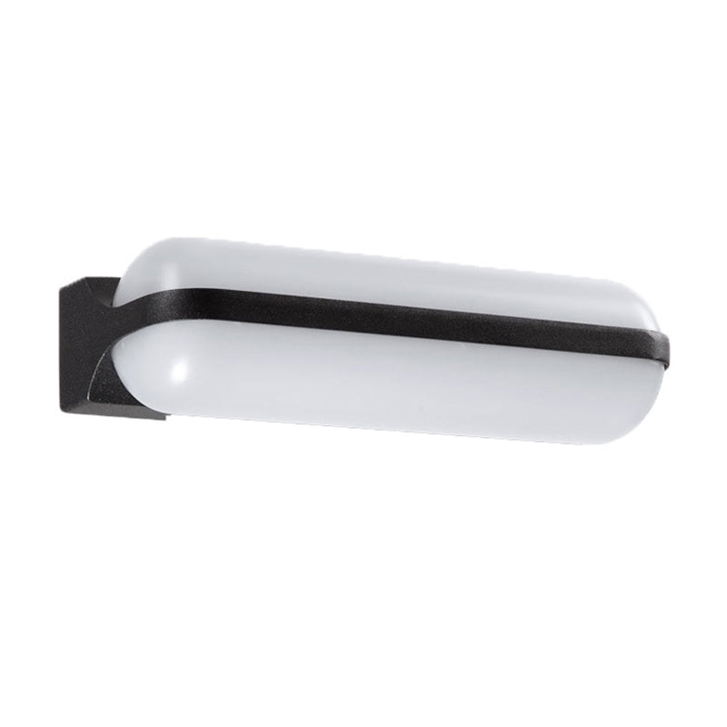 Modern Black Acrylic Wall Sconce With Flush Capsule Design And Half-Bulb Mounting