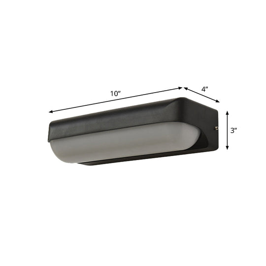 Modern Black Acrylic Wall Sconce With Flush Capsule Design And Half-Bulb Mounting