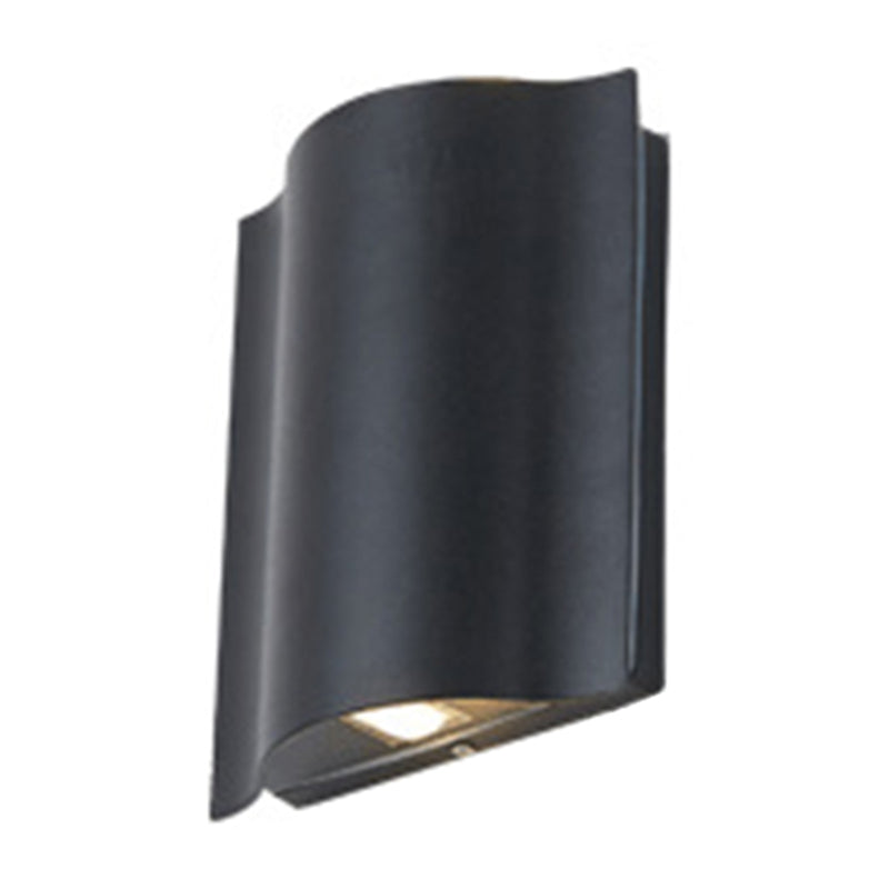 Modern Black Led Patio Sconce Lamp - 2/4/6-Light Flush Mount Wall Light With Wavy Metal Shade