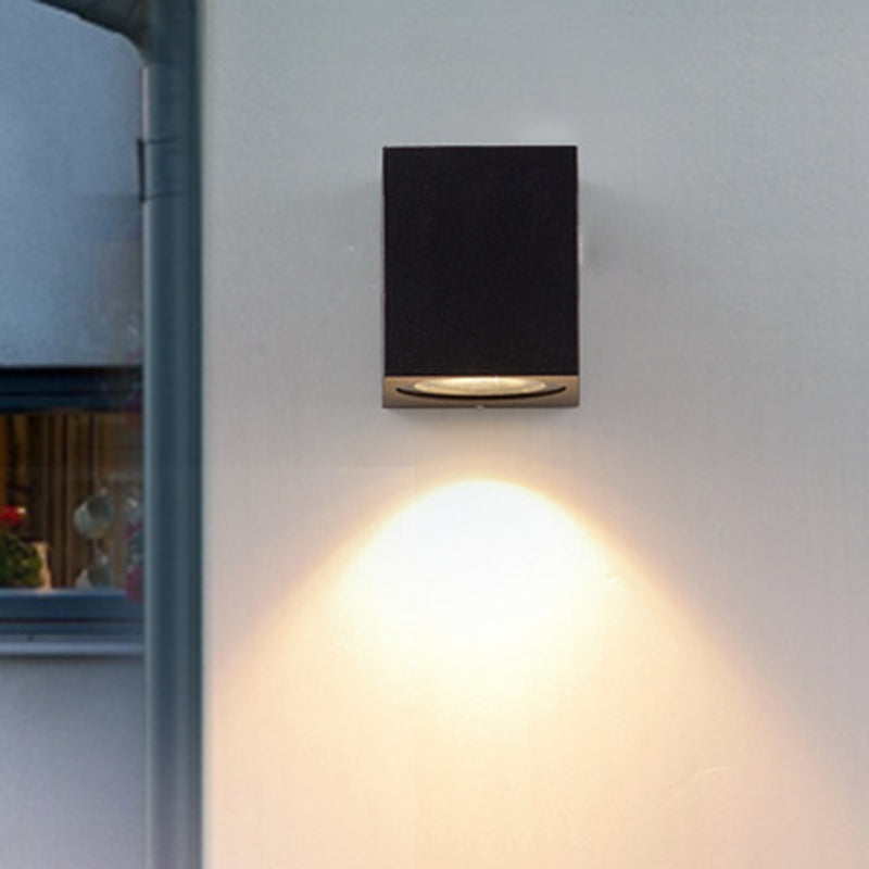 Minimalist Aluminum Wall Sconce With Led Flush Mount For Corridors - Black Small/Large Sizes