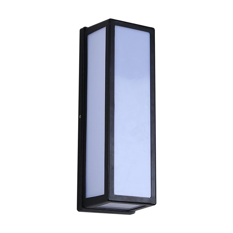 Rectangular Patio Sconce - Plastic Led Wall Light Small/Large Black