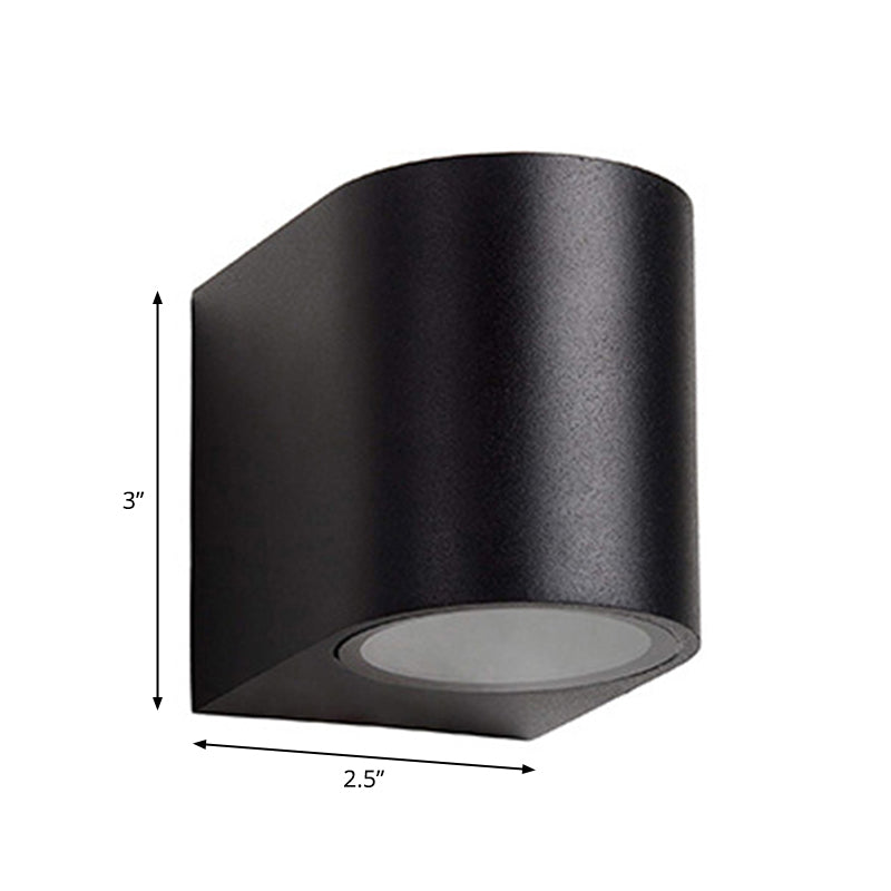 Contemporary Led Outdoor Wall Mount Sconce Light With Metal Shade - Black