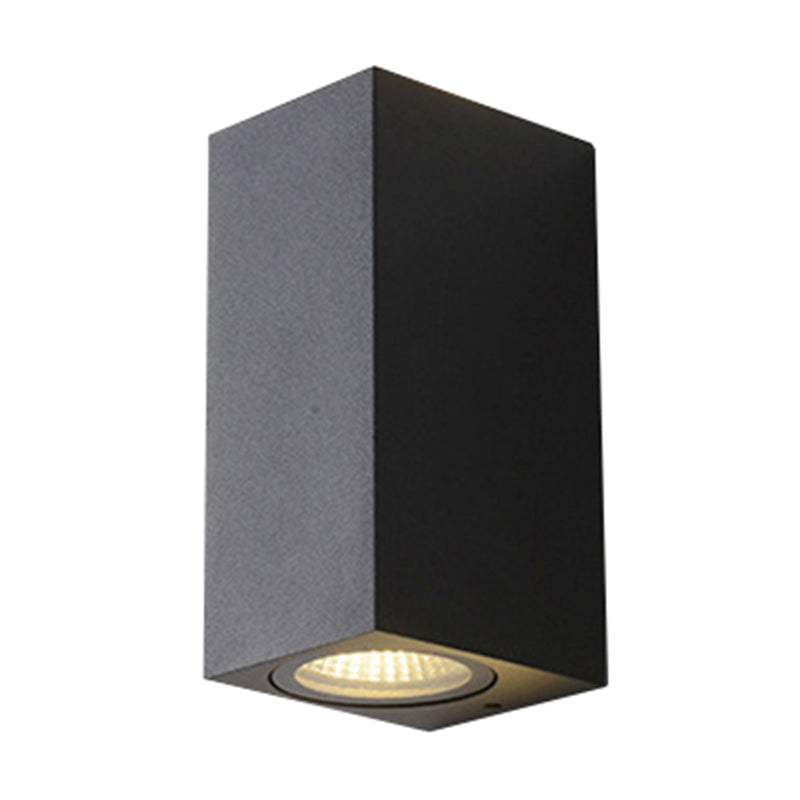 Contemporary Led Outdoor Wall Mount Sconce Light With Metal Shade - Black