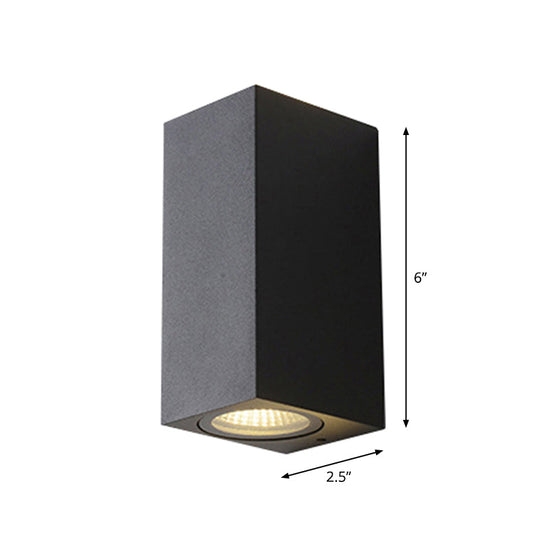 Contemporary Led Outdoor Wall Mount Sconce Light With Metal Shade - Black