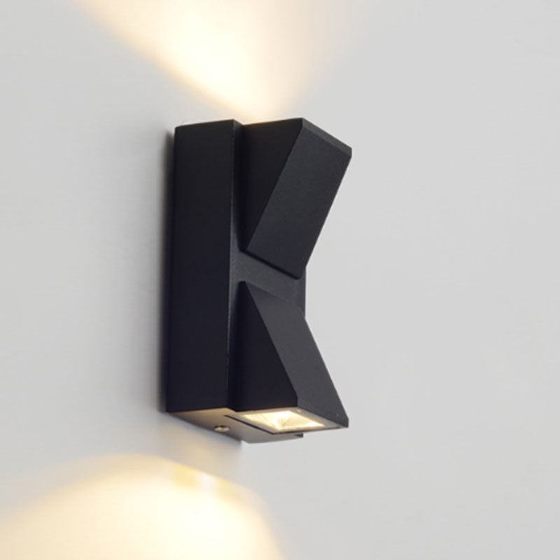 Contemporary Led Outdoor Wall Mount Sconce Light With Metal Shade - Black