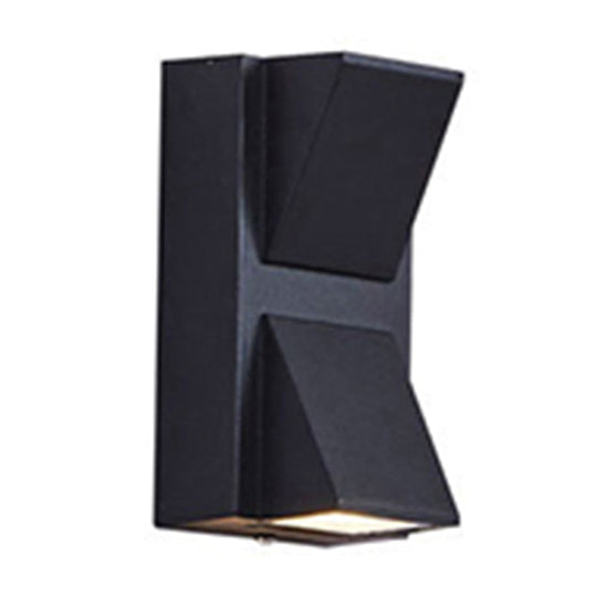 Contemporary Led Outdoor Wall Mount Sconce Light With Metal Shade - Black