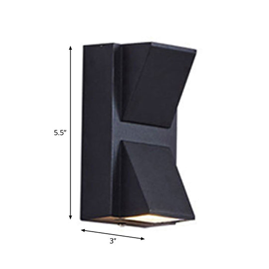 Contemporary Led Outdoor Wall Mount Sconce Light With Metal Shade - Black