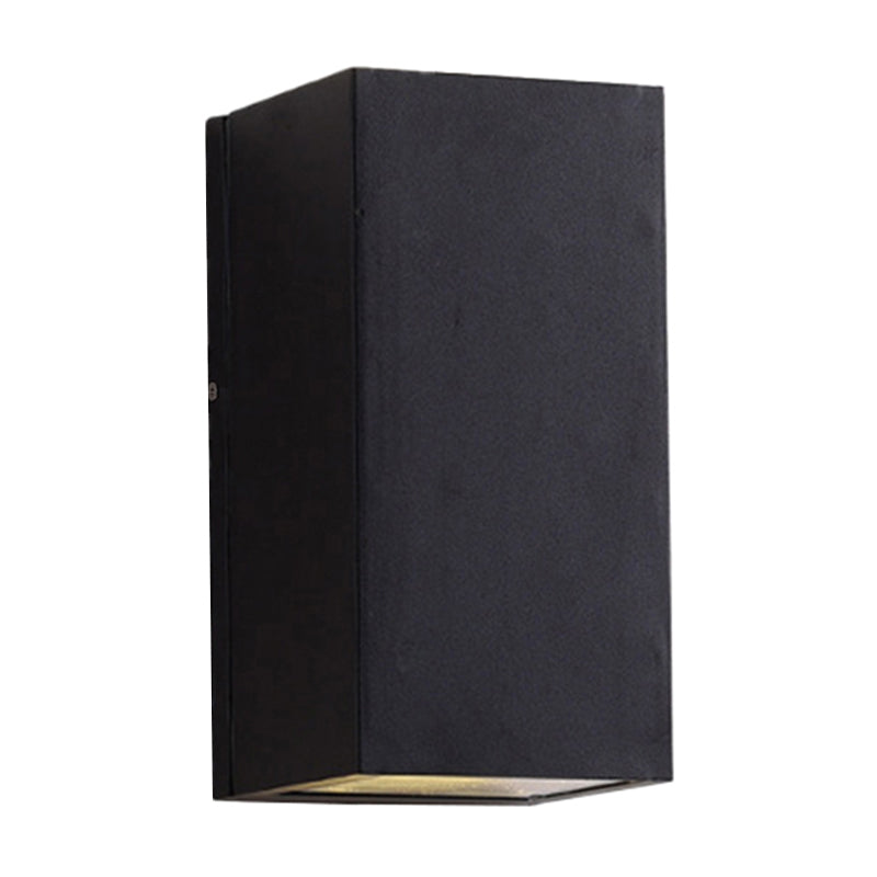 Sleek Metal Led Flush Mount Wall Sconce For Porch - Rectangle Cylinder Triangle Shapes Simplicity