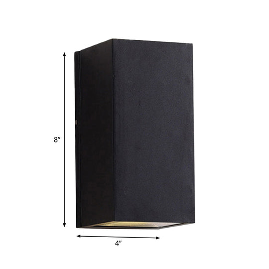 Sleek Metal Led Flush Mount Wall Sconce For Porch - Rectangle Cylinder Triangle Shapes Simplicity