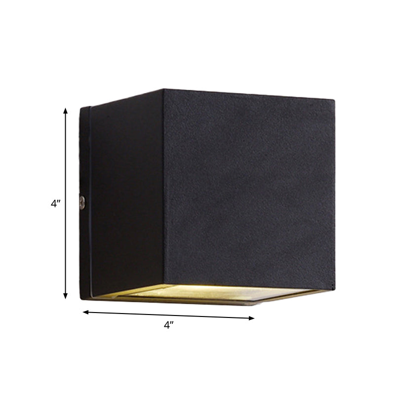 Sleek Metal Led Flush Mount Wall Sconce For Porch - Rectangle Cylinder Triangle Shapes Simplicity