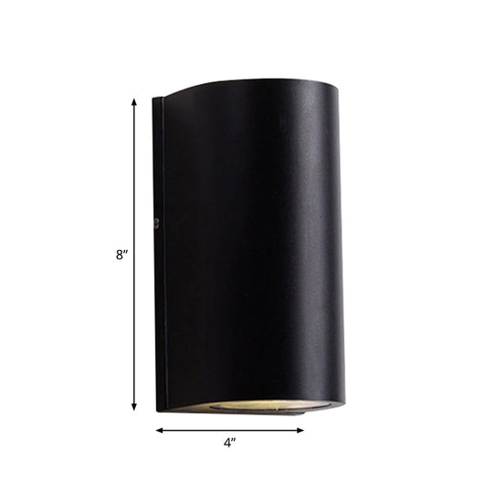 Sleek Metal Led Flush Mount Wall Sconce For Porch - Rectangle Cylinder Triangle Shapes Simplicity