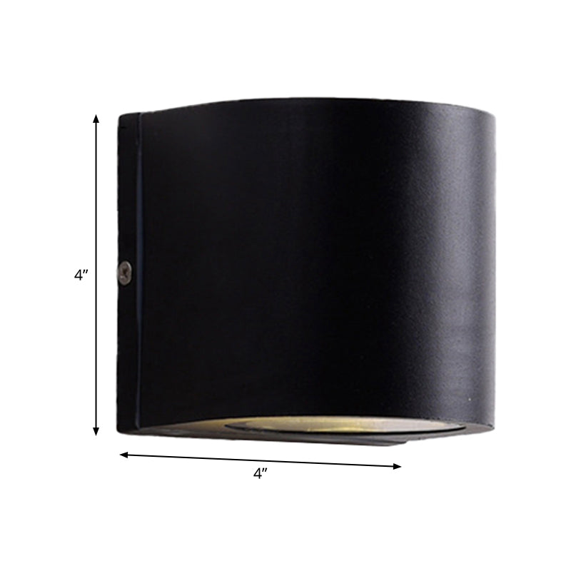 Sleek Metal Led Flush Mount Wall Sconce For Porch - Rectangle Cylinder Triangle Shapes Simplicity