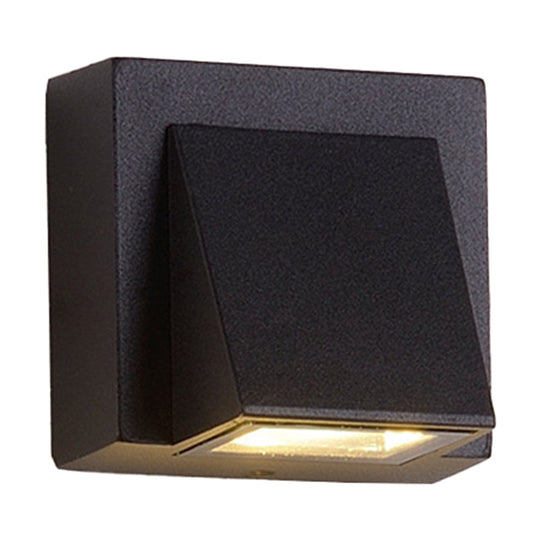 Sleek Metal Led Flush Mount Wall Sconce For Porch - Rectangle Cylinder Triangle Shapes Simplicity