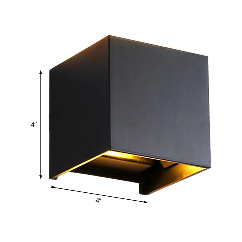 Nordic Metal Black Wall Lamp: Cube/Triangle/Cylinder Led Sconce For Outdoor