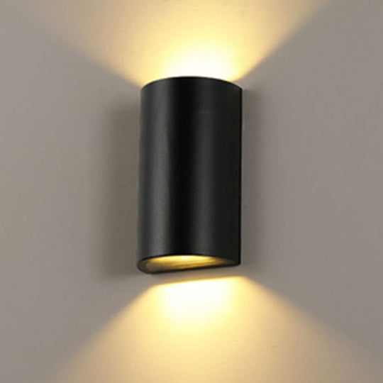 Nordic Metal Black Wall Lamp: Cube/Triangle/Cylinder Led Sconce For Outdoor / C