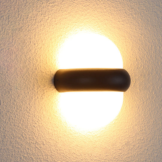 Contemporary Black Flush Wall Sconce With 1/2-Light For Patio - Plastic Ball