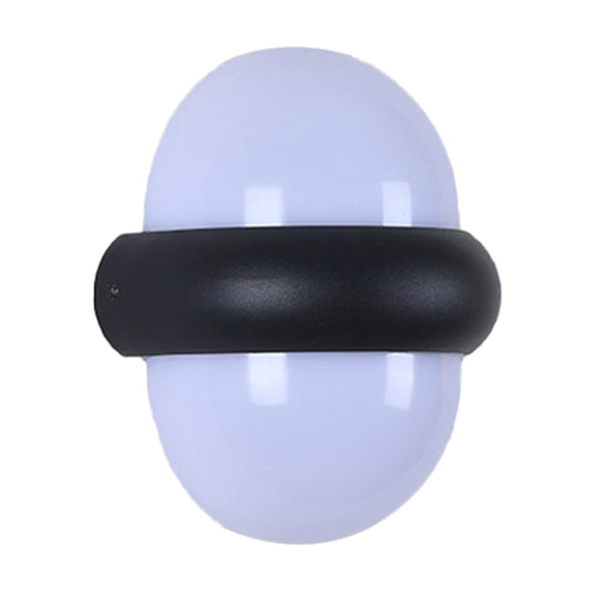 Contemporary Black Flush Wall Sconce With 1/2-Light For Patio - Plastic Ball