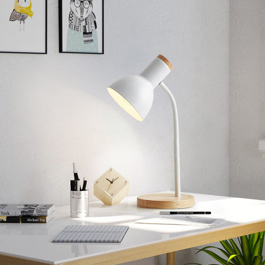 Nordic Style Metal Desk Lamp - Gentle And Kid-Friendly Study Light For Childrens Bedroom White