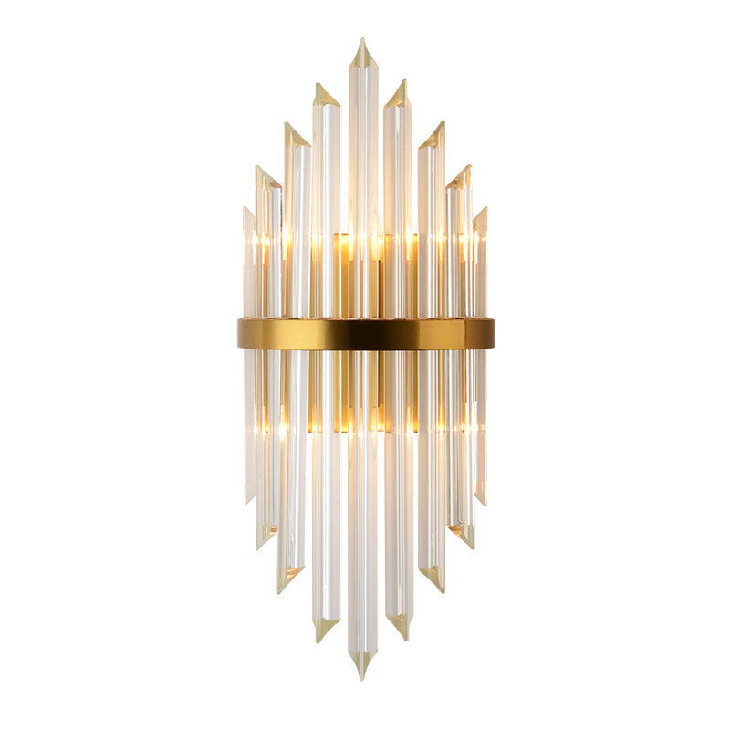 Gold Modern Wall Sconce Lamp With Crystal Shade - 1 2 Or 3 Bulb Options