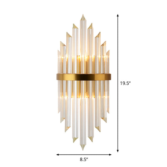 Gold Modern Wall Sconce Lamp With Crystal Shade - 1 2 Or 3 Bulb Options