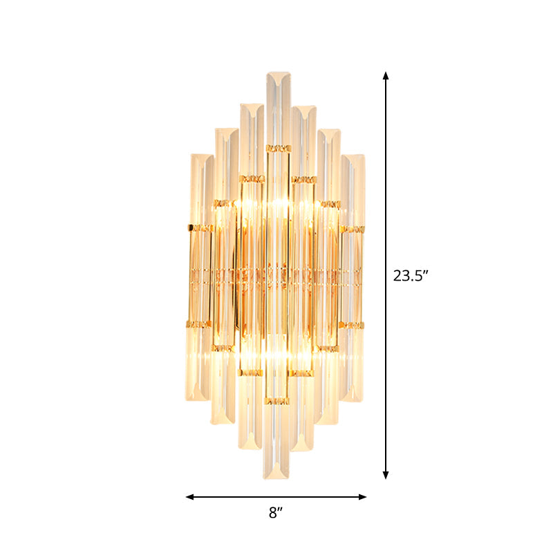 Gold Modern Wall Sconce Lamp With Crystal Shade - 1 2 Or 3 Bulb Options