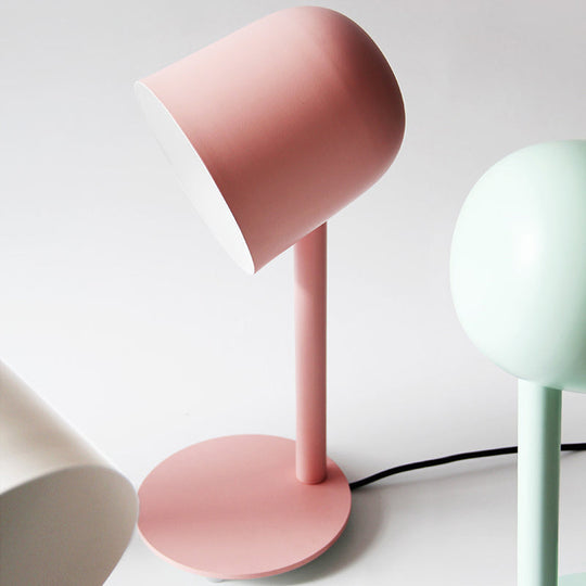 Macaron Loft Desk Lamp - Kindergarten Dormitory Cup Light Sleek Metal Design Pink