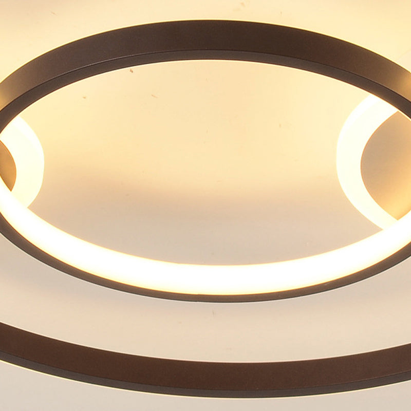 Modern Black Circle Flush Mount LED Ceiling Lamp for Child's Bedroom