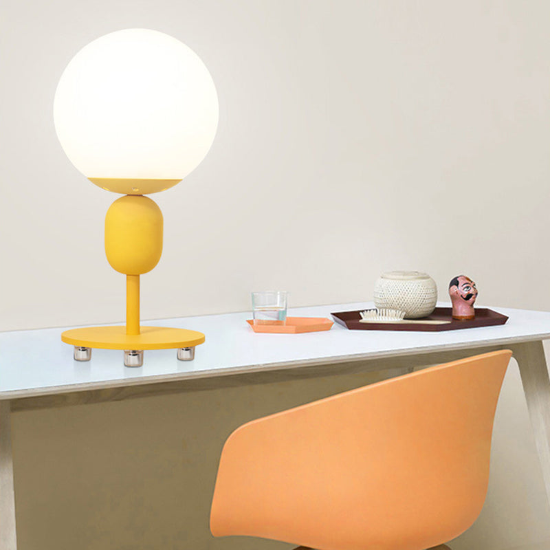 Modern Eye-Caring Desk Light With Orb Shade - Perfect For Childs Bedroom