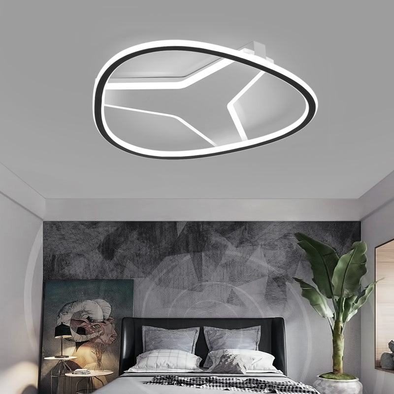 3-Star Flush Mount LED Ceiling Light in White for Bathrooms