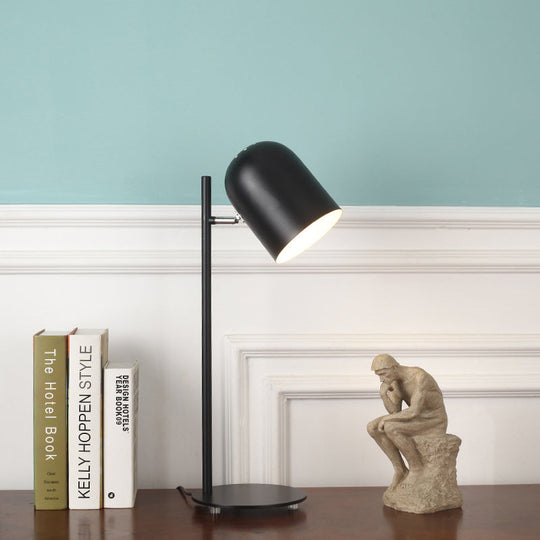 Macaron Loft Rotatable Metal Cup Study Light With Plug-In Cord For Office Desk Black