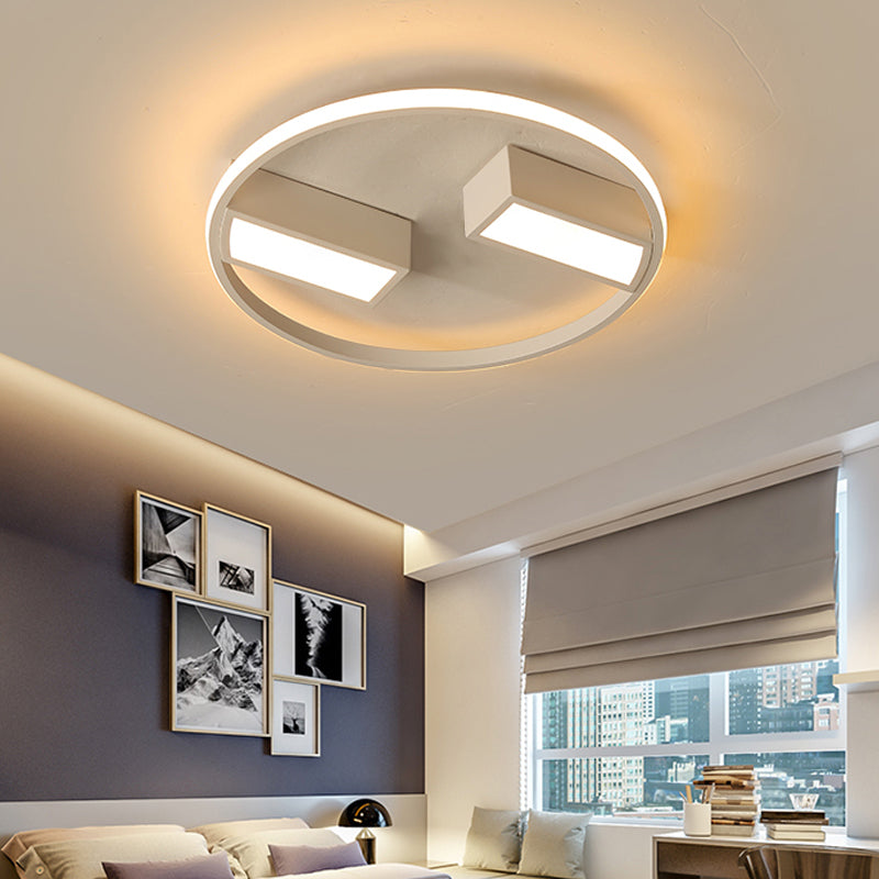 Modern Metal Acrylic Flush Ceiling Light With Led For Study Room