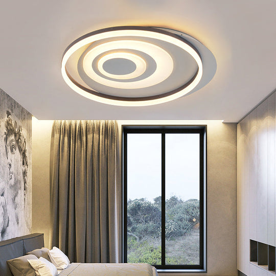 Contemporary LED Ceiling Lamp: White Acrylic Flush Mount for Kids' Bedroom