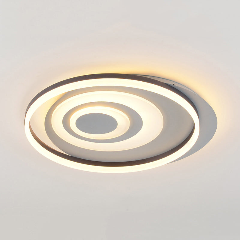 Contemporary LED Ceiling Lamp: White Acrylic Flush Mount for Kids' Bedroom