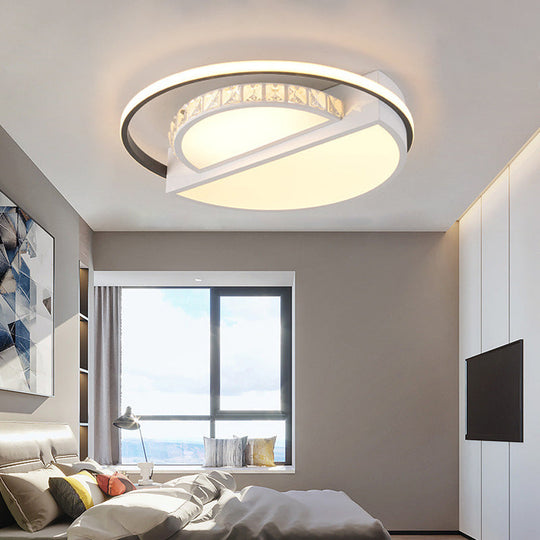 Contemporary LED Ceiling Lamp: White Acrylic Flush Mount for Kids' Bedroom