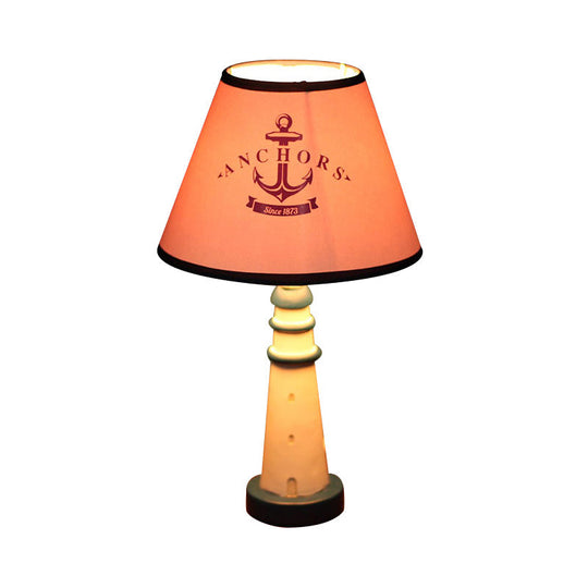 Lighthouse Nautical Desk Lamp: Resin Study Room Light With Plug-In Cord