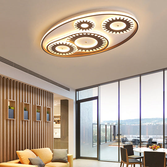 LED Flush Mount Ceiling Light in Contemporary White Acrylic Design for Kid's Room or Balcony