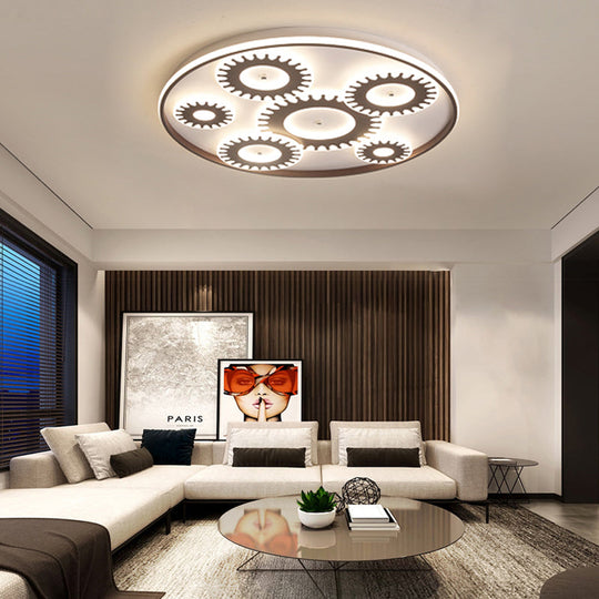 LED Flush Mount Ceiling Light in Contemporary White Acrylic Design for Kid's Room or Balcony