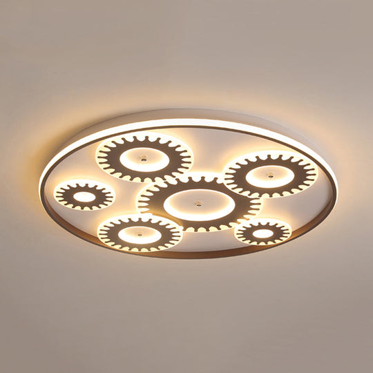 LED Flush Mount Ceiling Light in Contemporary White Acrylic Design for Kid's Room or Balcony