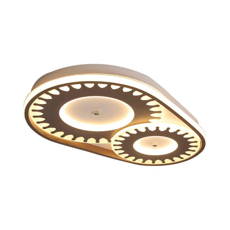 LED Flush Mount Ceiling Light in Contemporary White Acrylic Design for Kid's Room or Balcony